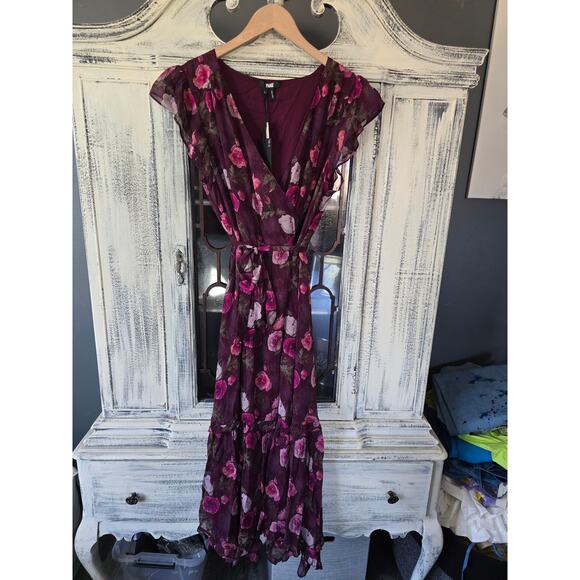 NWT PAIGE Terrazza Floral Silk Midi Dress - Size 10 - Picture 5 of 7